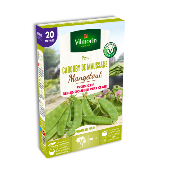 Légumes Secs - Pois Mangetout Carouby de Maussane - 20 m - PACKAGING_3D_RECTO